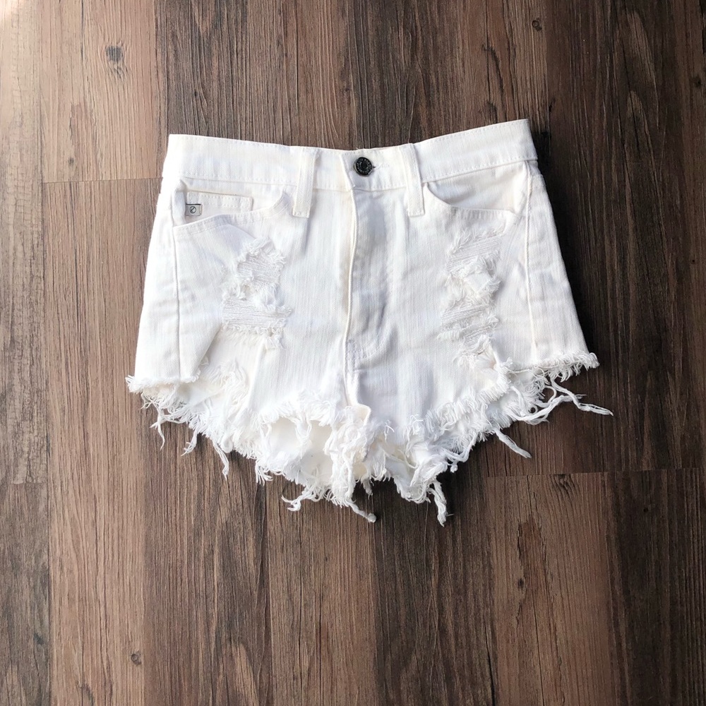 White Distressed Shorts